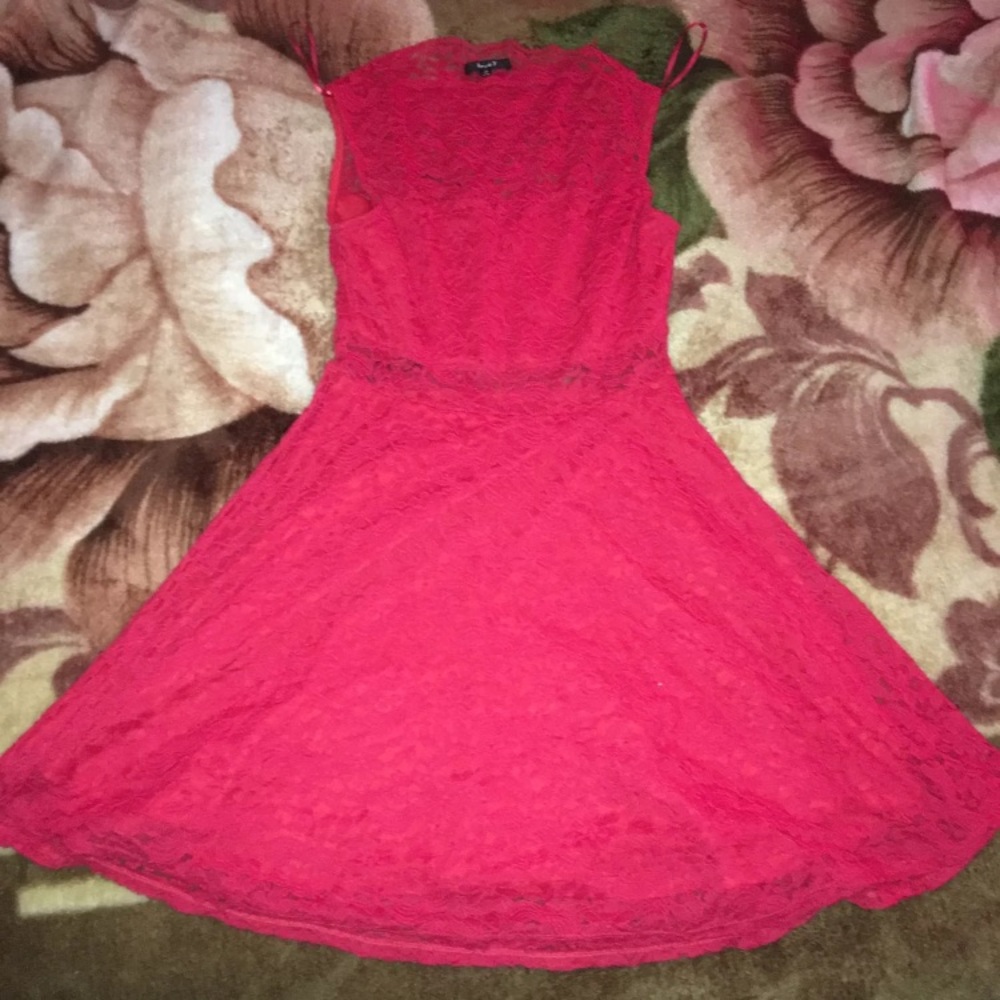 Red laced dress